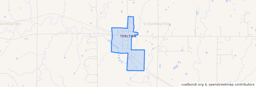 Mapa de ubicacion de Terlton.