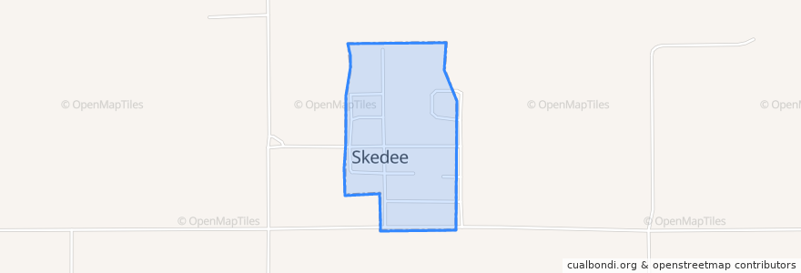 Mapa de ubicacion de Skedee.