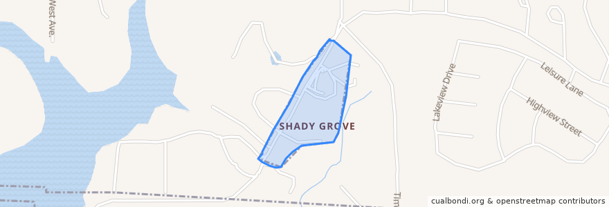 Mapa de ubicacion de Shady Grove.