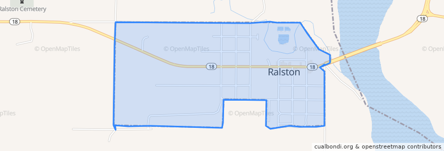 Mapa de ubicacion de Ralston.
