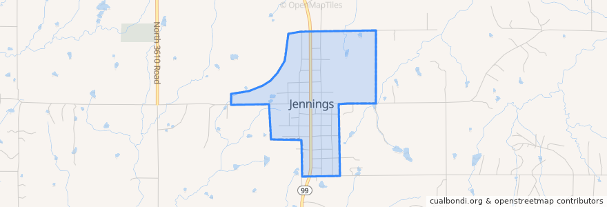 Mapa de ubicacion de Jennings.