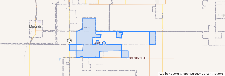 Mapa de ubicacion de Liberty.