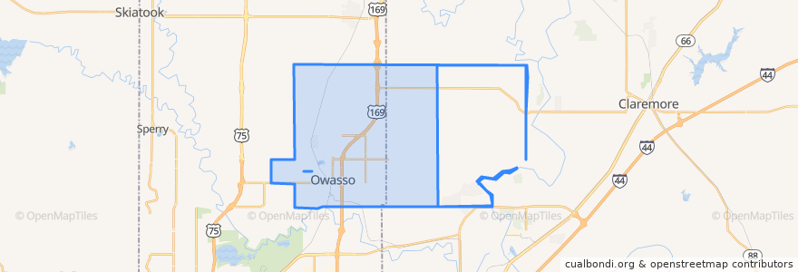 Mapa de ubicacion de Owasso.