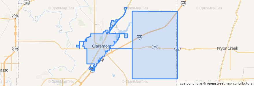 Mapa de ubicacion de Claremore.