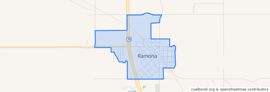 Mapa de ubicacion de Ramona.