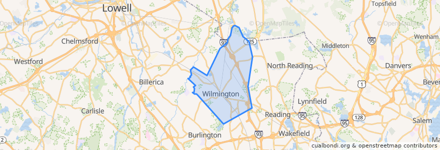 Mapa de ubicacion de Wilmington.