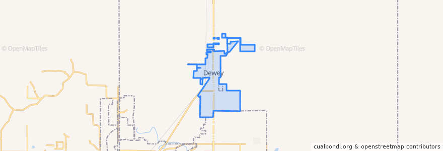 Mapa de ubicacion de Dewey.