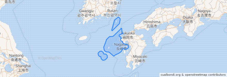 Mapa de ubicacion de 나가사키현.