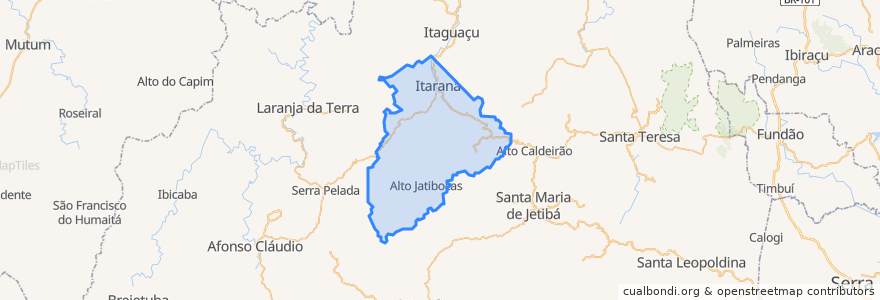 Mapa de ubicacion de Itarana.