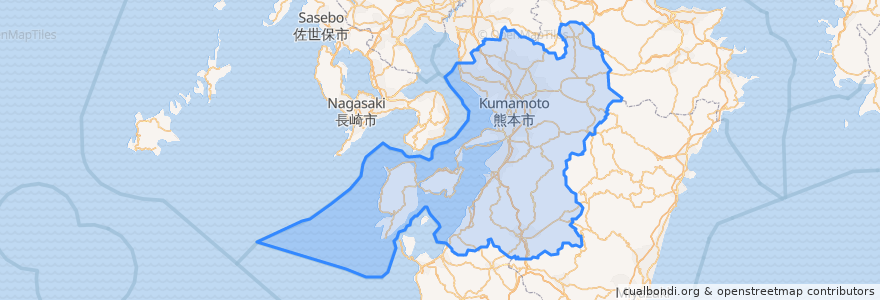 Mapa de ubicacion de 熊本県.