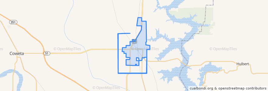 Mapa de ubicacion de Wagoner.