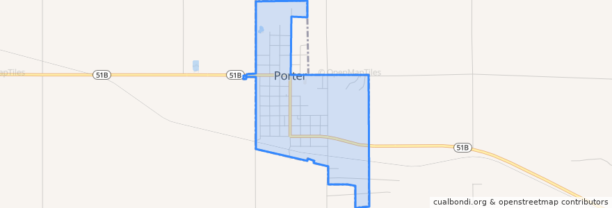 Mapa de ubicacion de Porter.