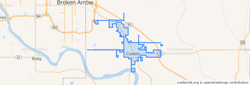 Mapa de ubicacion de Coweta.