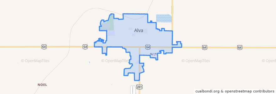 Mapa de ubicacion de Alva.