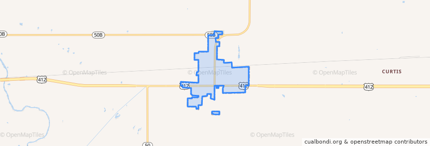 Mapa de ubicacion de Mooreland.