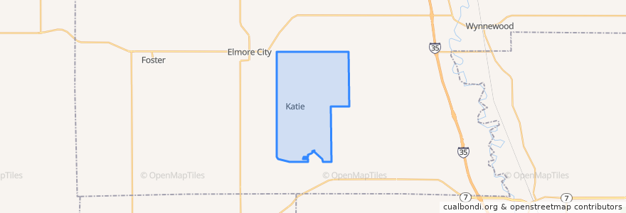 Mapa de ubicacion de Katie.