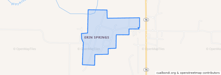 Mapa de ubicacion de Erin Springs.