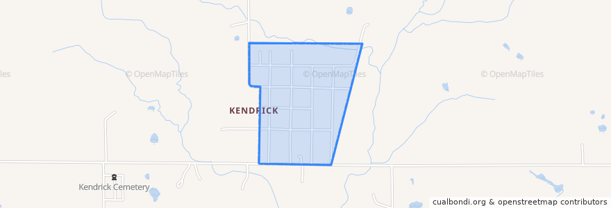 Mapa de ubicacion de Kendrick.