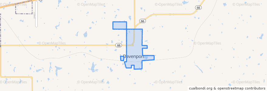 Mapa de ubicacion de Davenport.