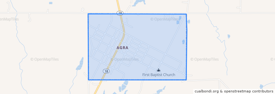 Mapa de ubicacion de Agra.