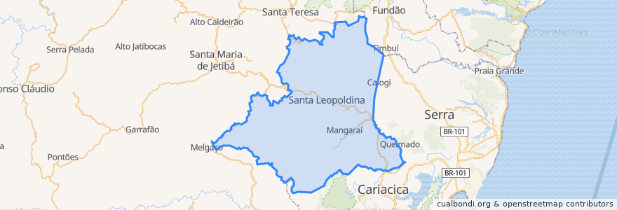 Mapa de ubicacion de Santa Leopoldina.