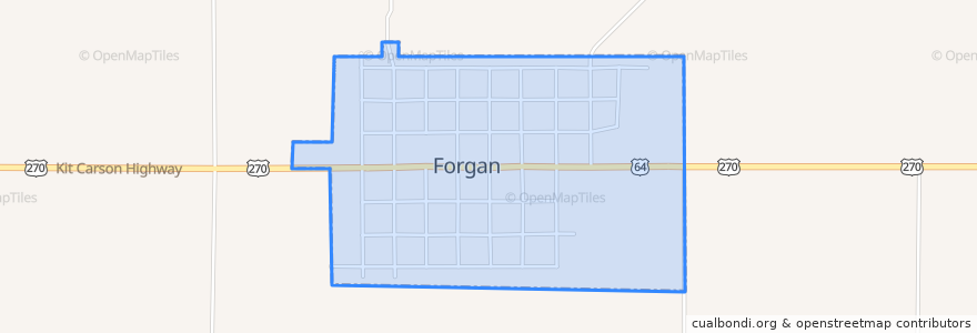 Mapa de ubicacion de Forgan.