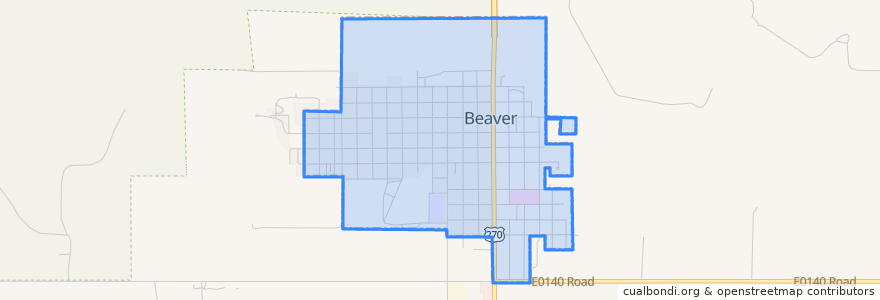 Mapa de ubicacion de Beaver.