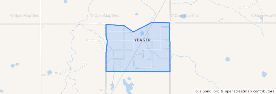 Mapa de ubicacion de Yeager.