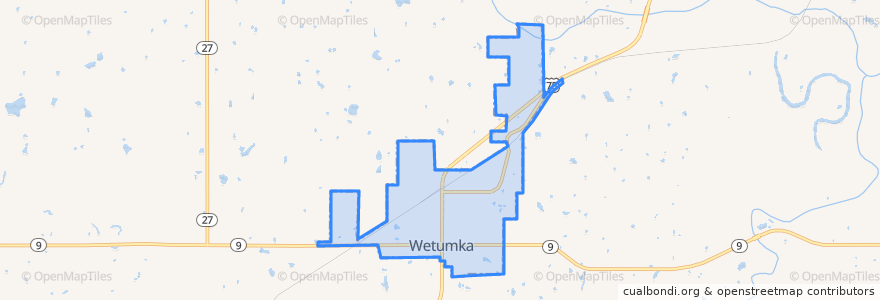 Mapa de ubicacion de Wetumka.