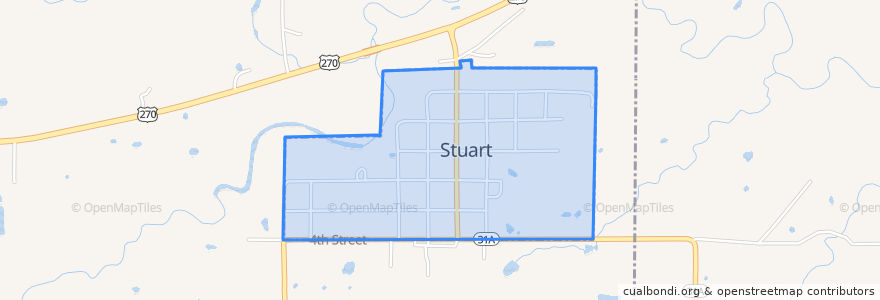 Mapa de ubicacion de Stuart.