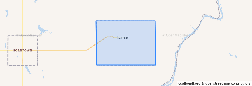 Mapa de ubicacion de Lamar.