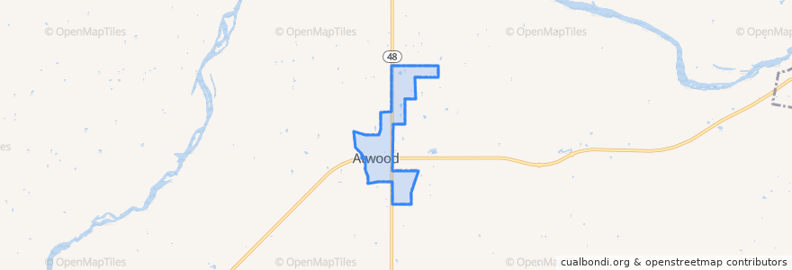 Mapa de ubicacion de Atwood.