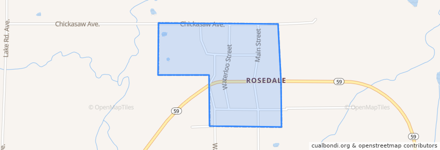 Mapa de ubicacion de Rosedale.