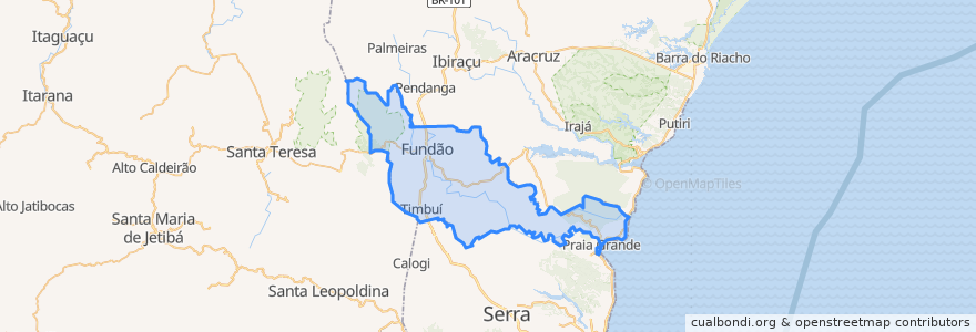 Mapa de ubicacion de Fundão.