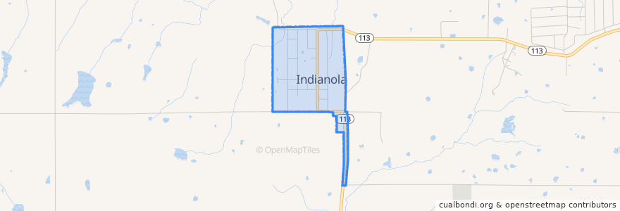 Mapa de ubicacion de Indianola.