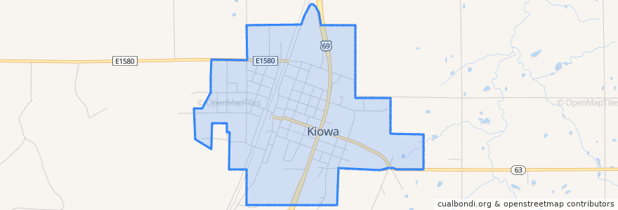 Mapa de ubicacion de Kiowa.
