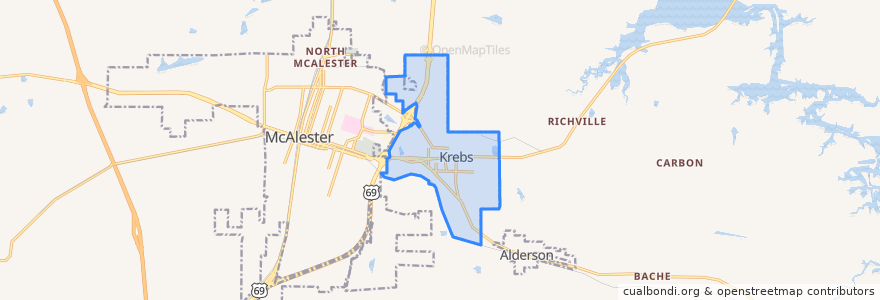 Mapa de ubicacion de Krebs.