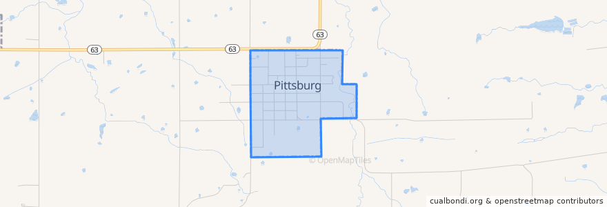 Mapa de ubicacion de Pittsburg.