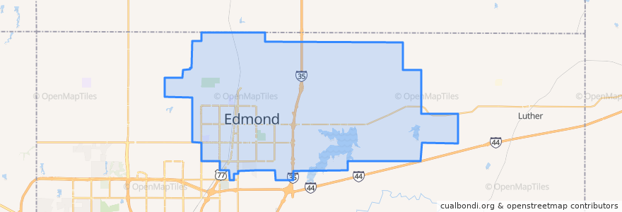 Mapa de ubicacion de Edmond.