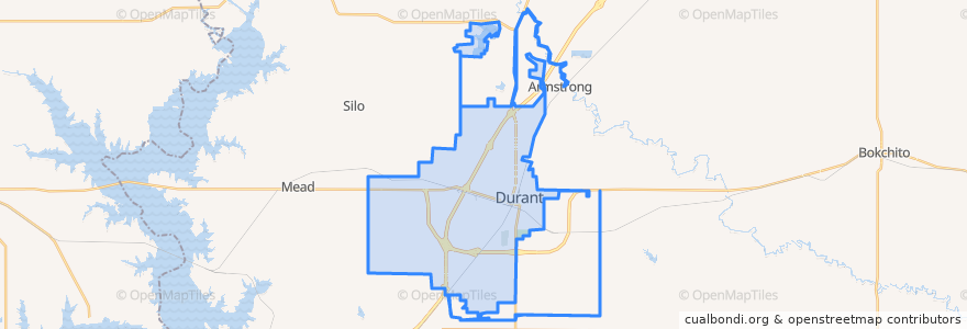 Mapa de ubicacion de Durant.