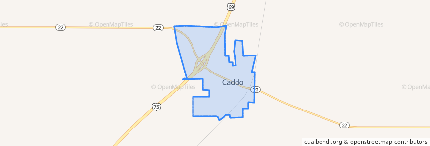 Mapa de ubicacion de Caddo.