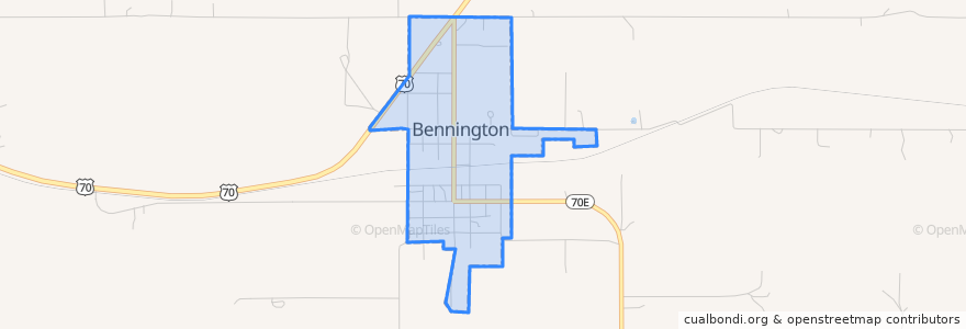 Mapa de ubicacion de Bennington.