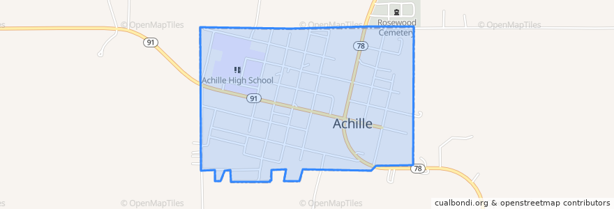 Mapa de ubicacion de Achille.