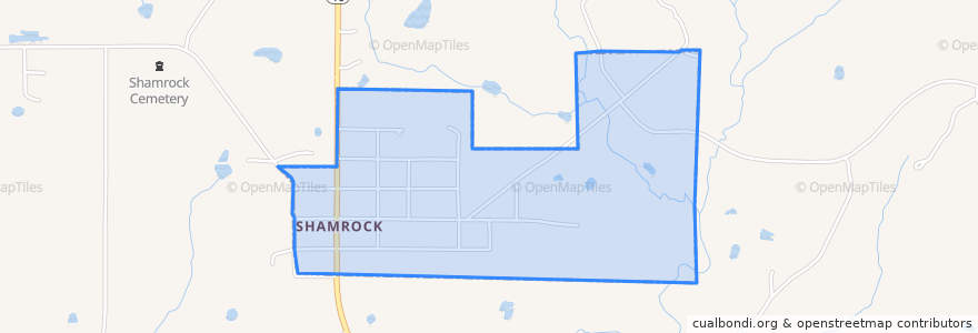 Mapa de ubicacion de Shamrock.