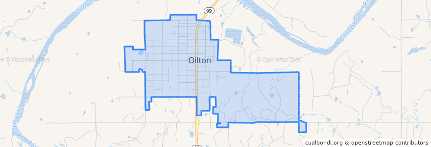 Mapa de ubicacion de Oilton.