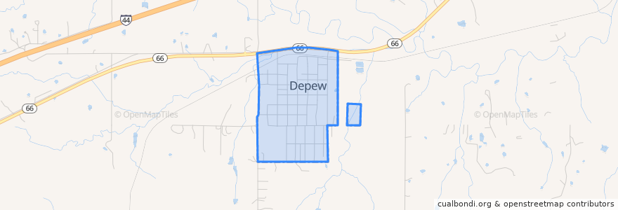 Mapa de ubicacion de Depew.