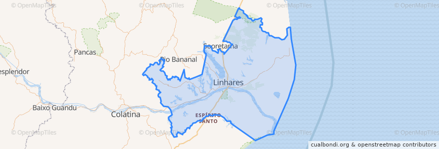 Mapa de ubicacion de Linhares.