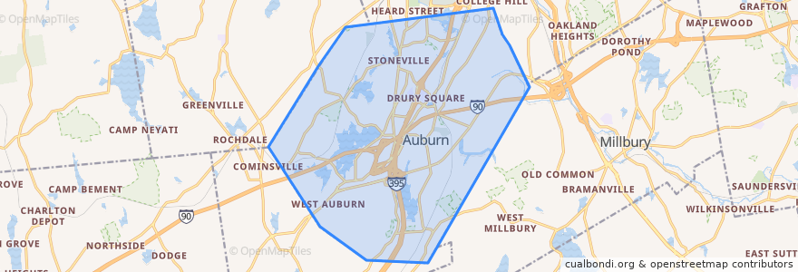 Mapa de ubicacion de Auburn.