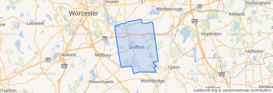 Mapa de ubicacion de Grafton.