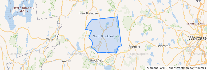 Mapa de ubicacion de North Brookfield.